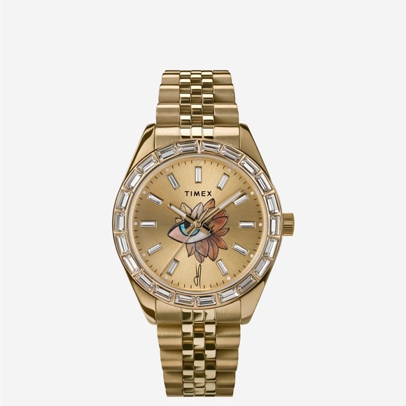 TIMEX Legacy x Jacquie Aiche Gold Sunray Dial with Tribe Eye 36mm Watch - Picture 1 of 5